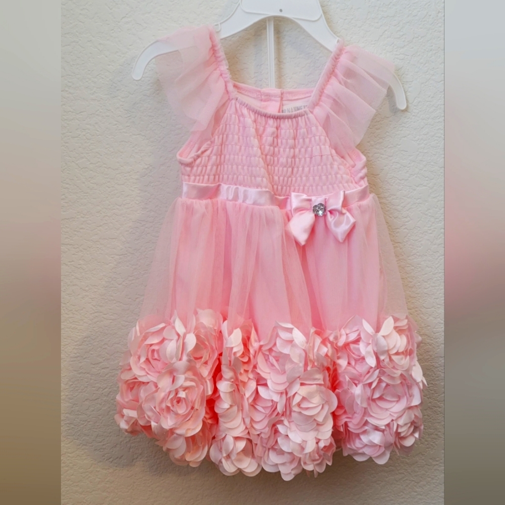 Baby girl pink flower dress